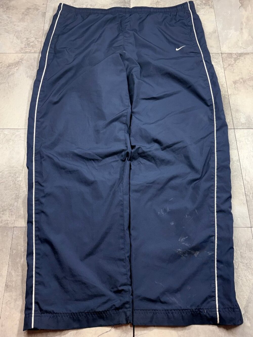 Nike Vintage Y2K Track Pants Men's XL Navy White Nylon Baggy